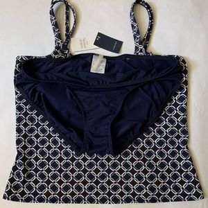 Lands End Tankini 2 Piece Navy Blue 2 Swimsuit